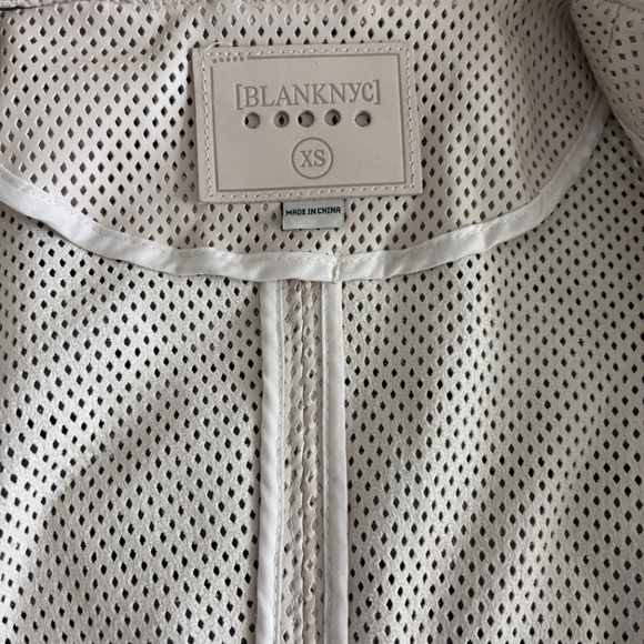Blank NYC Moto Jacket - Beige/Cream Perforated Faux Leather Size XS - Picture 12 of 16